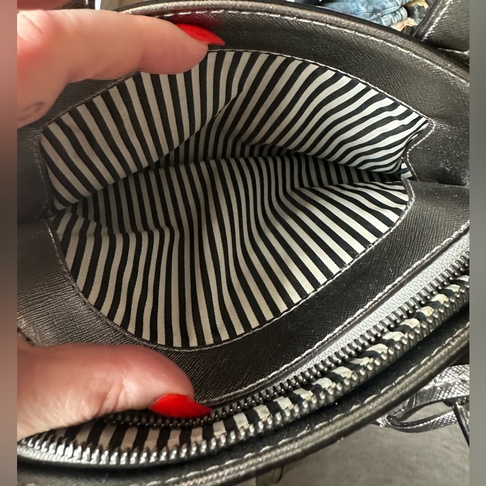 Kate Spade Dark Silver Saffiano Leather Mini Bag - Picture 5 of 6
